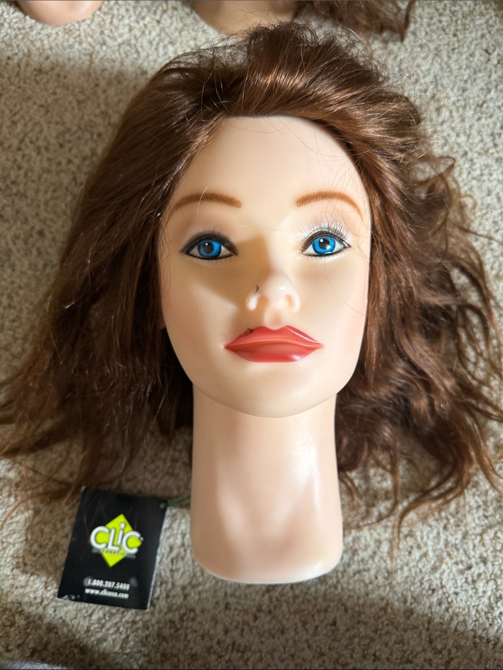 Clic Courtney- Brown human hair Training Mannequin Head